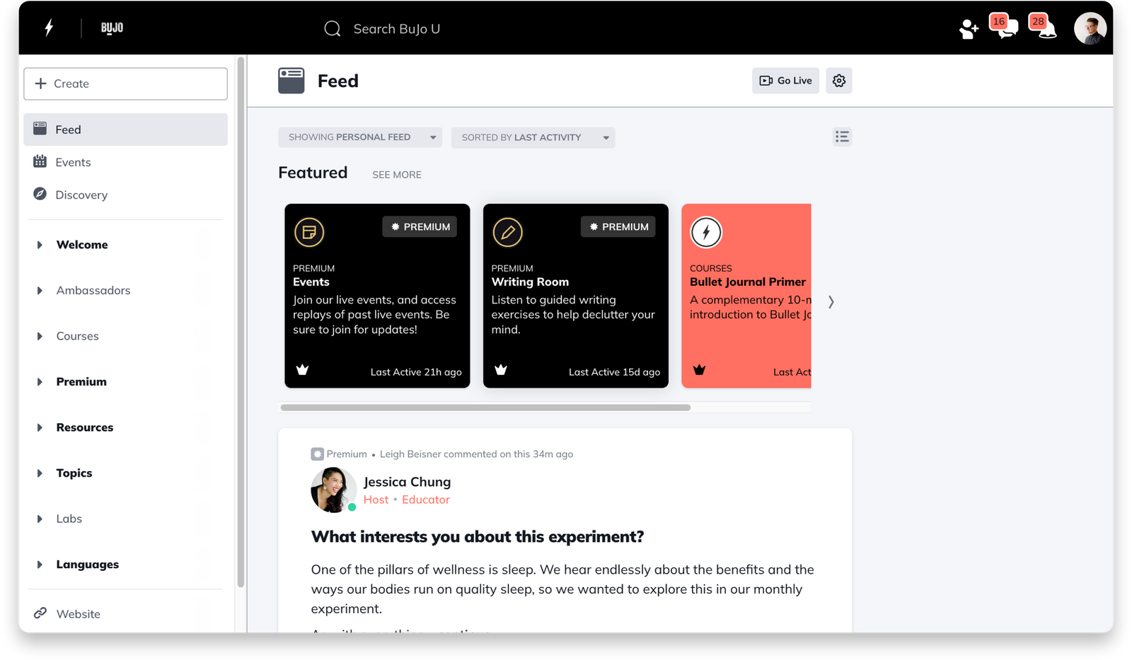 Bullet Journal U Custom Feed - See what interests you